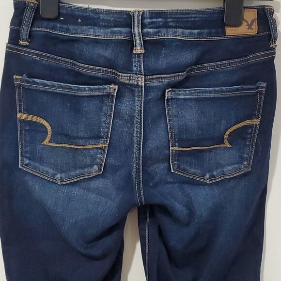 American Eagle size 4 dark wash high rise jeggings - Picture 4 of 7